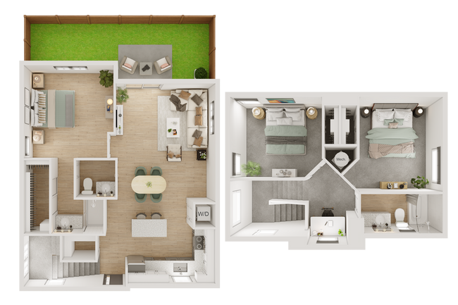 3BR/2BA - C1 520 floor plan